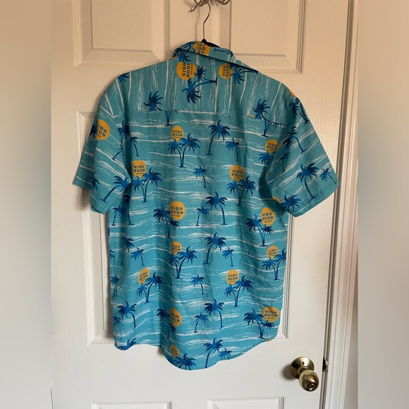 High Noon Blue Palm Tree short sleeve button down shirt - Picture 3 of 3